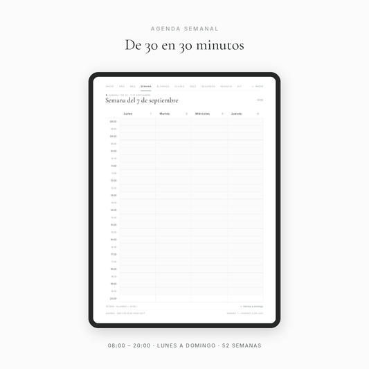 Agenda ELE 2026–2027 · Planner digital para profesoras de español