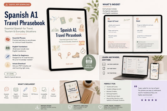 Spanish A1 Travel Phrasebook PDF | Learn Spanish for Travel