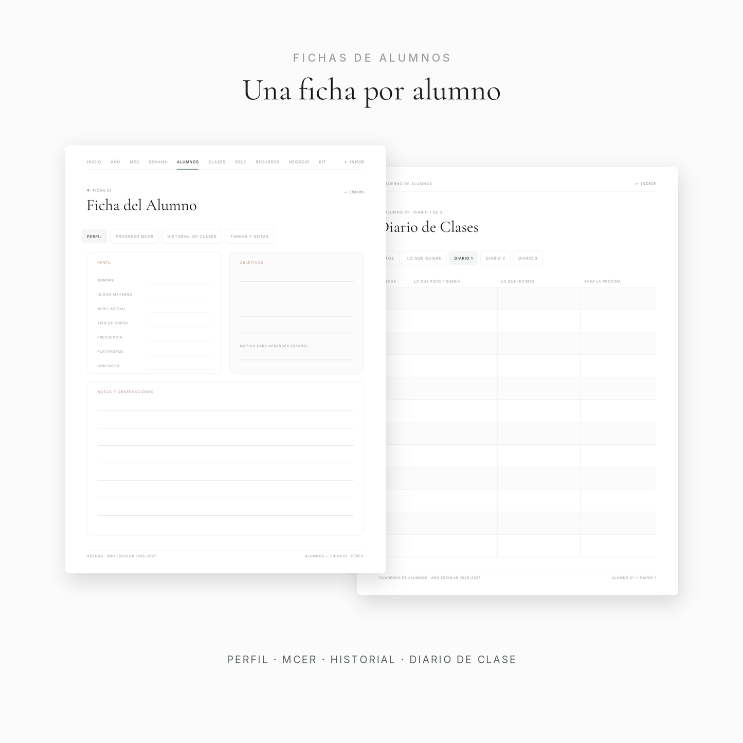 Agenda ELE 2026–2027 · Planner digital para profesoras de español
