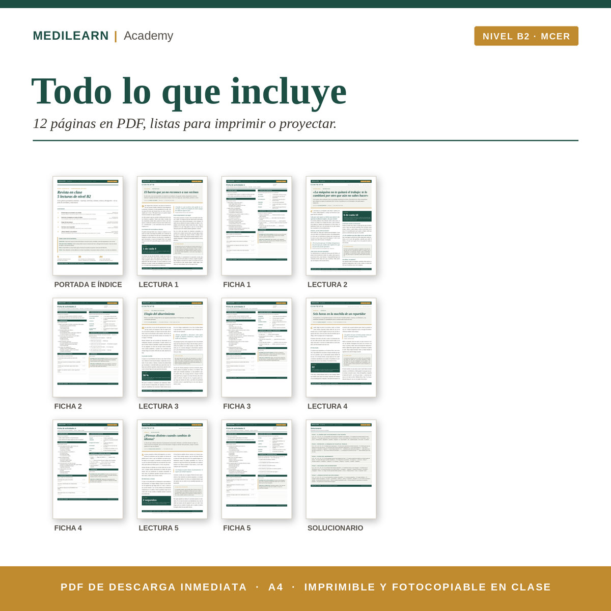 Revista en clase B2 – Pack de 5 lecturas de comprensión lectora ELE + actividades DELE